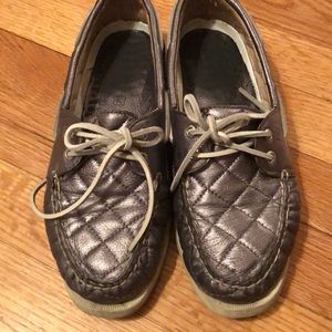Silver quilted Sperry’s!